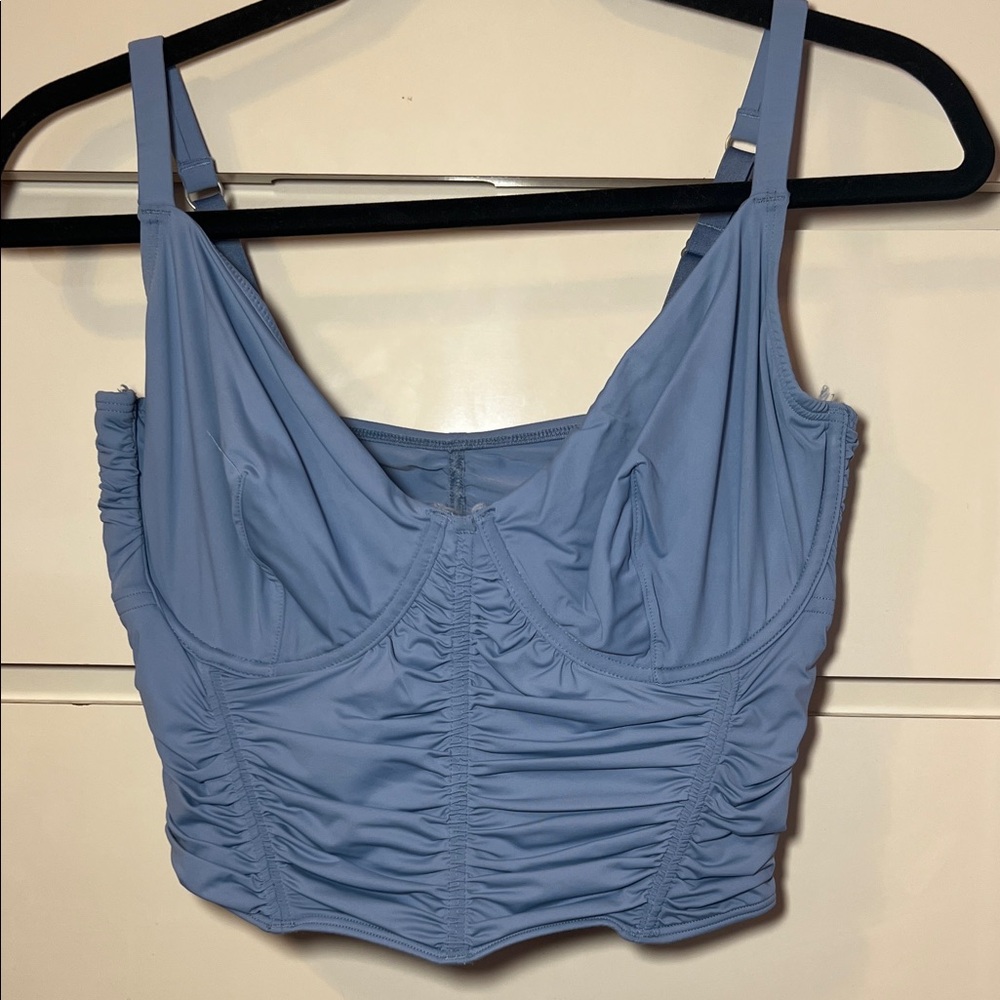 Gilly Hicks Blue Ruched Top